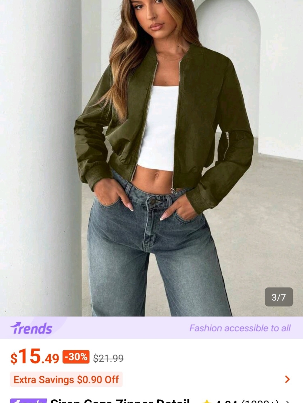 SHEIN Green Bomber Jacket - Picture 6 of 6